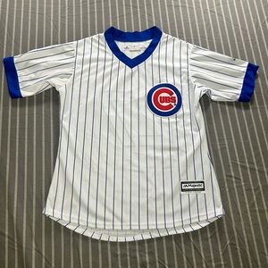 Majestic CooL Base Addison Russell #27 Chicago Cubs pinstripe jersey Men's M